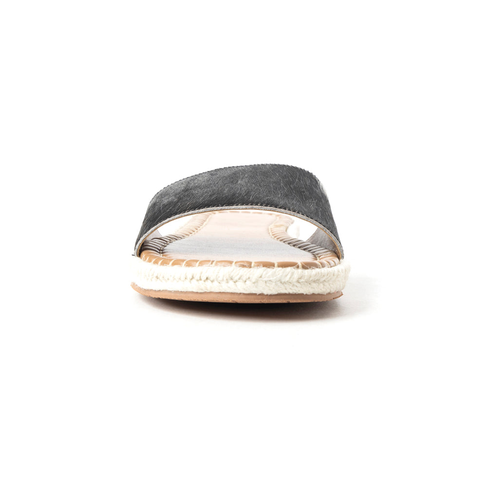 Running Pony Sandals In Black & White Hairon