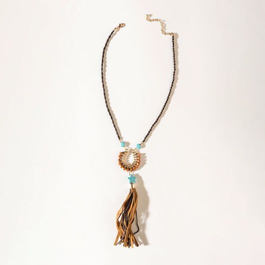 Whip & Whisper Necklace in Saddle Tan