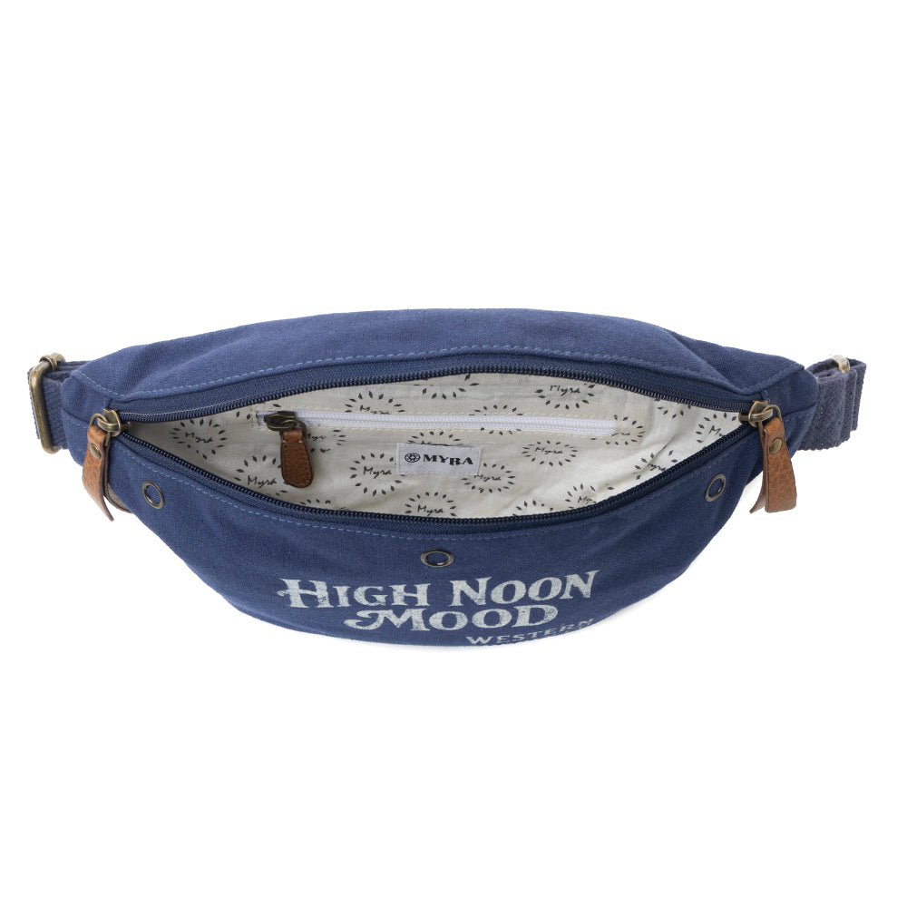 Myra High Noon Fanny Pack for Women in navy with printed detail