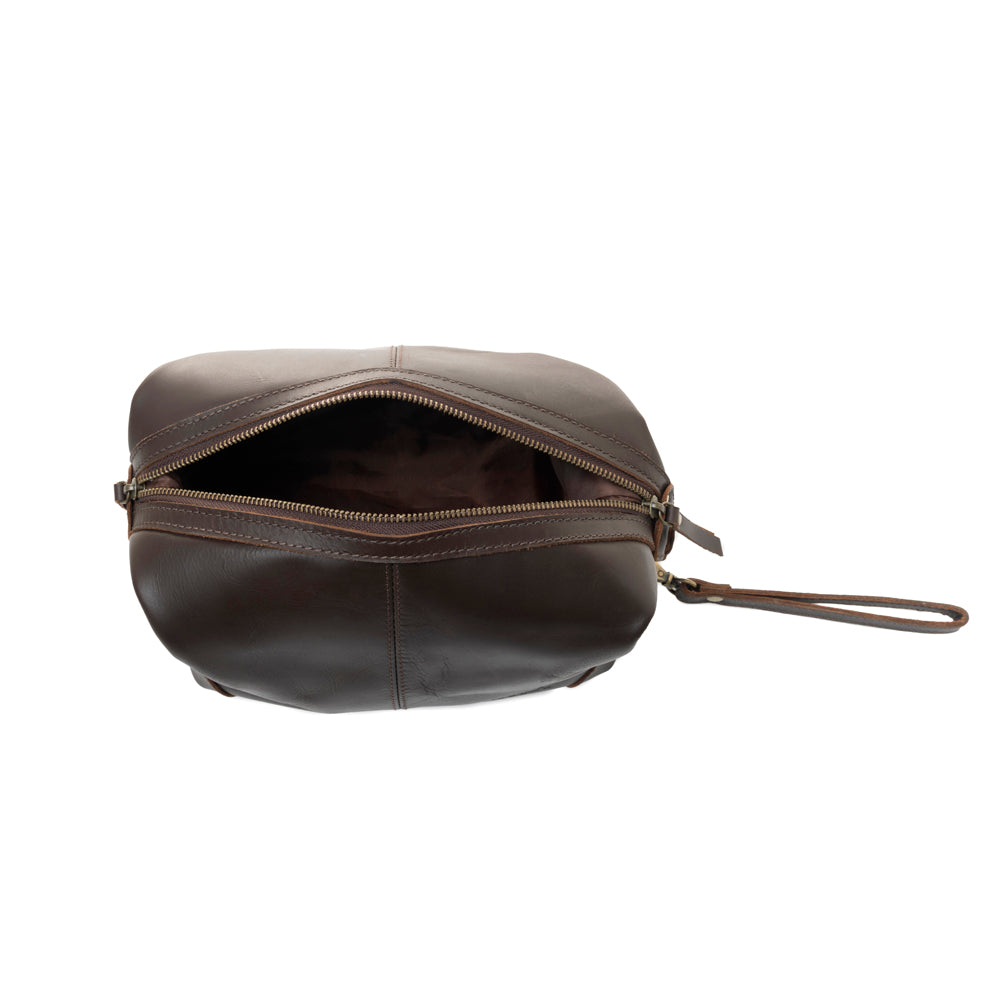 Myra Drifter Leather Shaving Kit for Men in dark brown